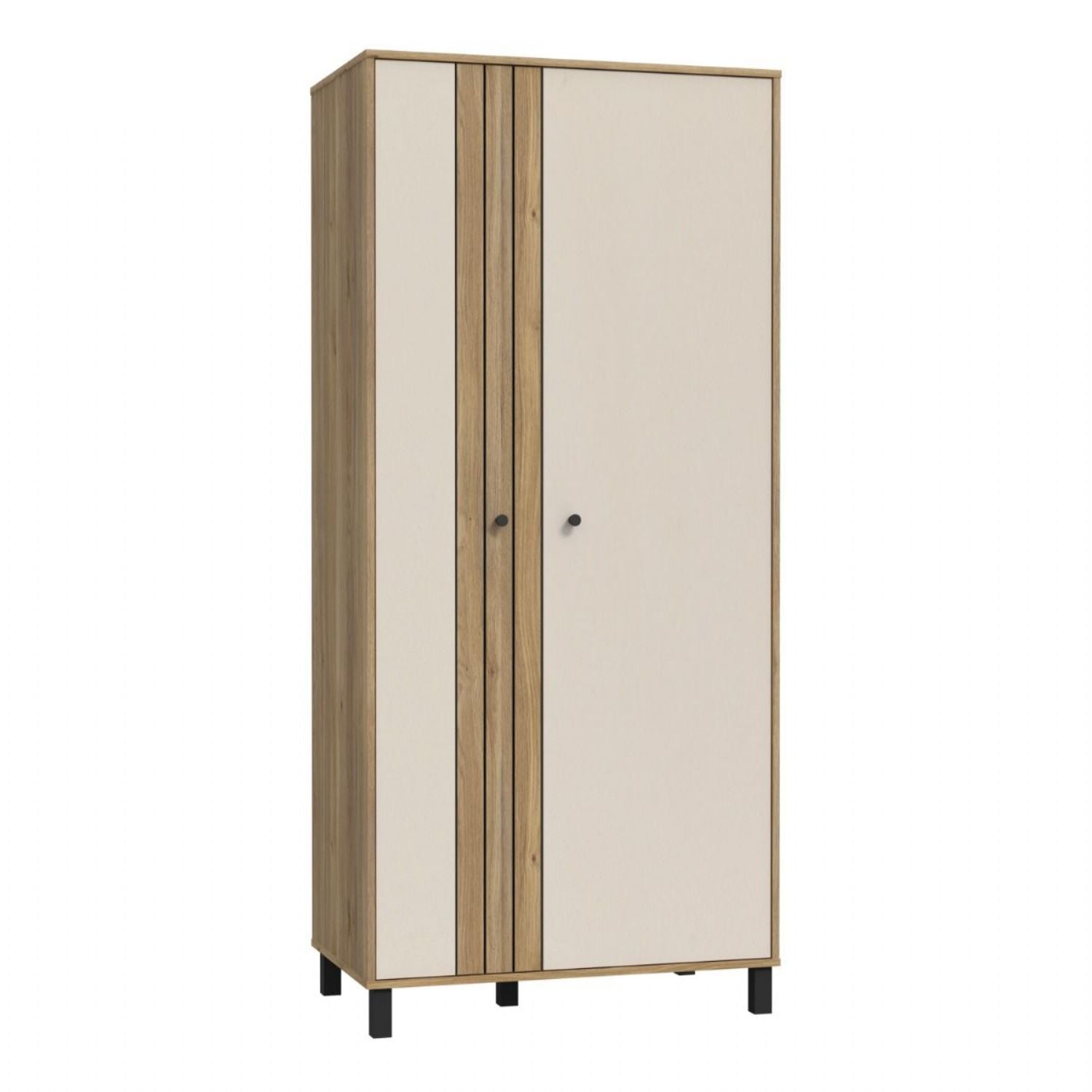 Grafton 2 Door Wardrobe In Cream and Oak