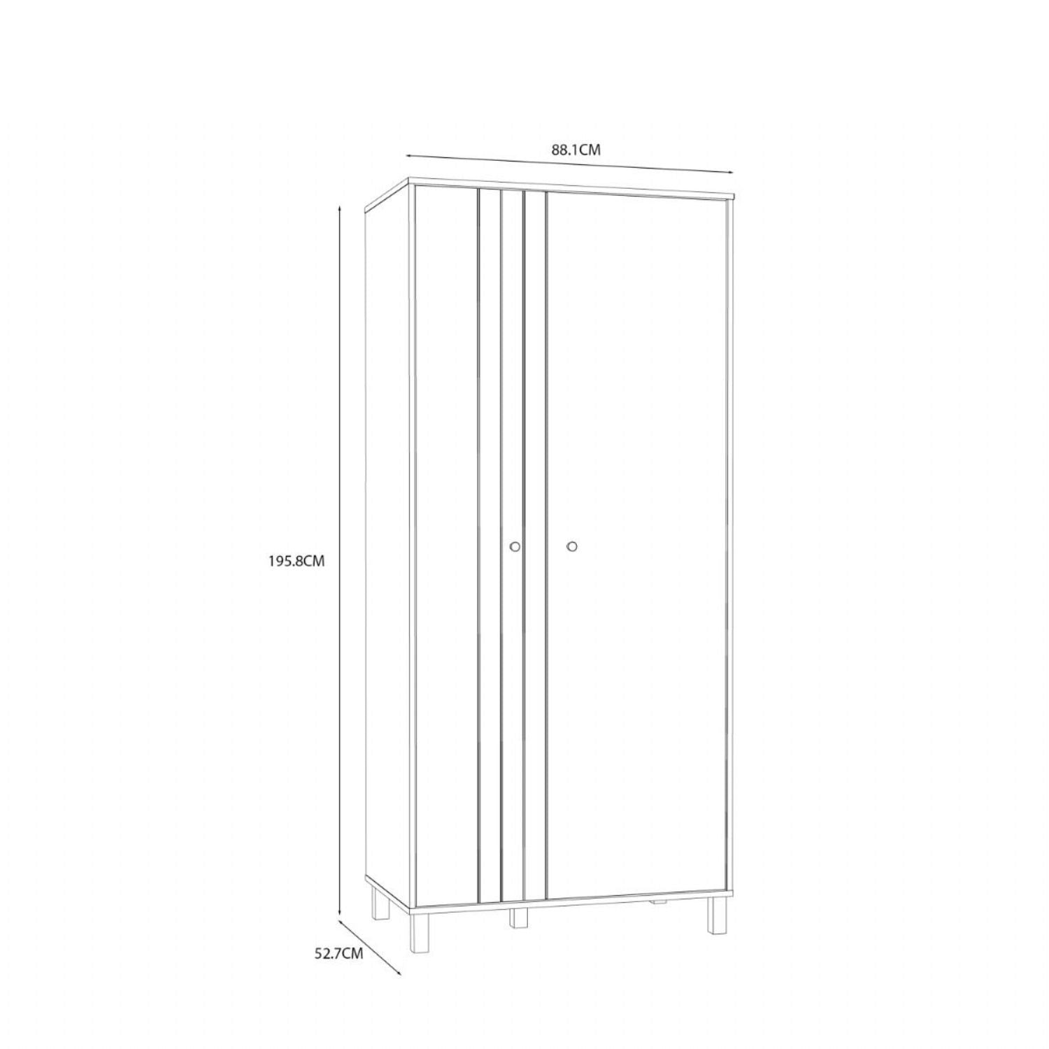 Grafton 2 Door Wardrobe In Cream and Oak