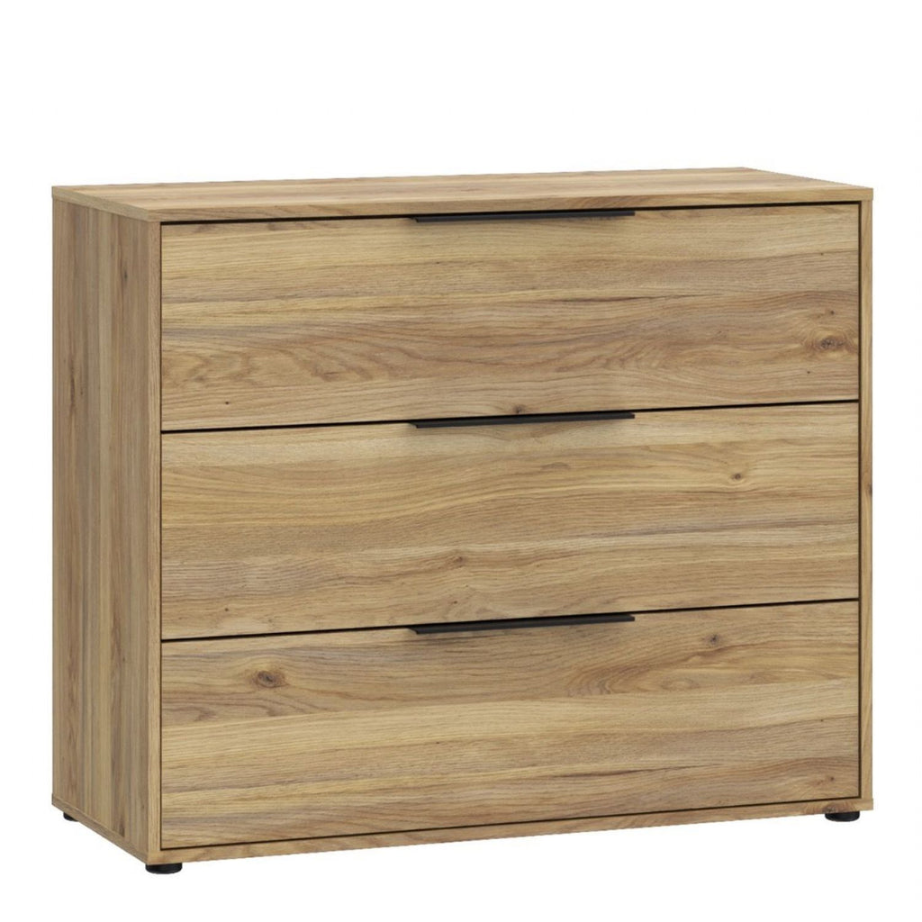Orkney 3 Drawer Chest in Mauvella Oak