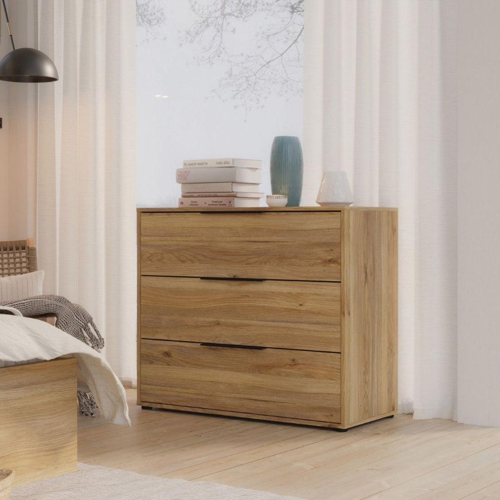 Orkney 3 Drawer Chest in Mauvella Oak