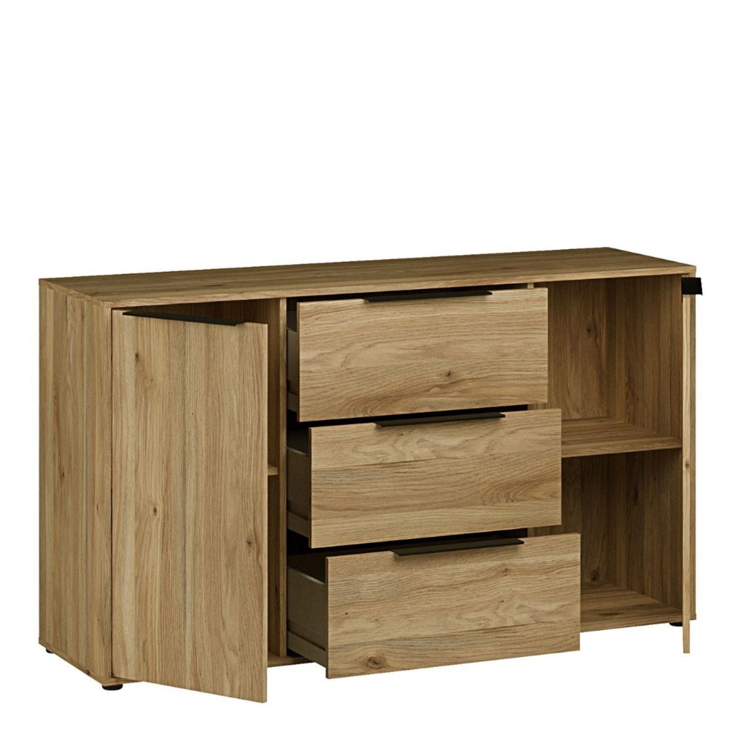 Orkney 3 Drawer Sideboard with 2 Doors in Mauvella Oak