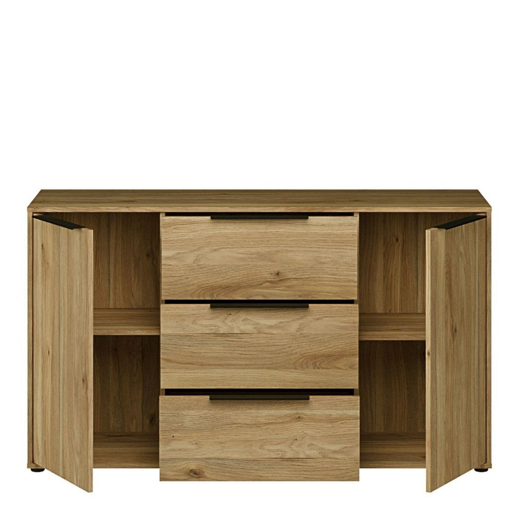 Orkney 3 Drawer Sideboard with 2 Doors in Mauvella Oak