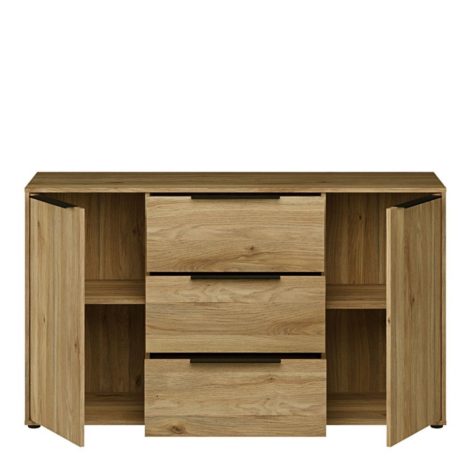 Orkney 3 Drawer Sideboard with 2 Doors in Mauvella Oak