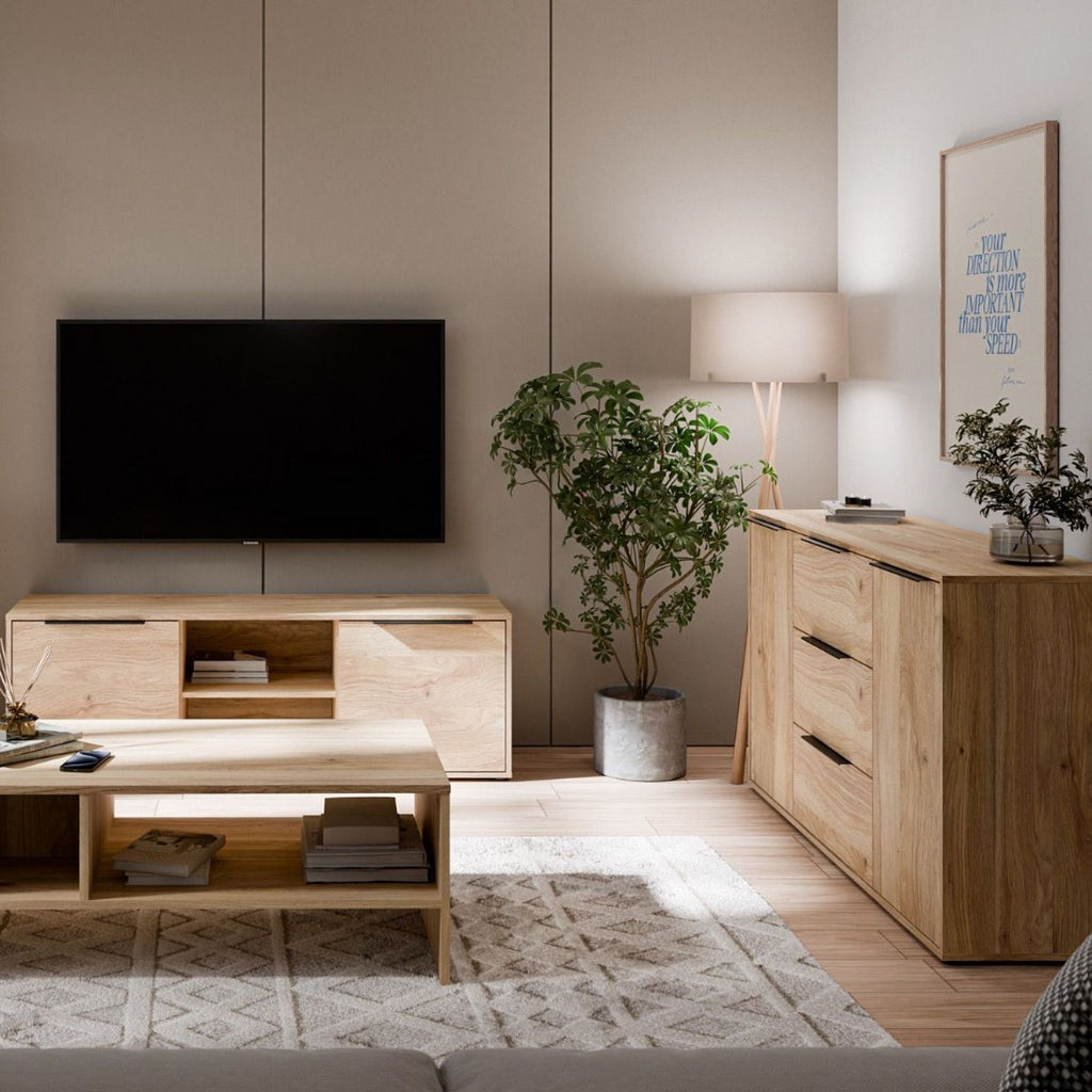 Orkney 3 Drawer Sideboard with 2 Doors in Mauvella Oak
