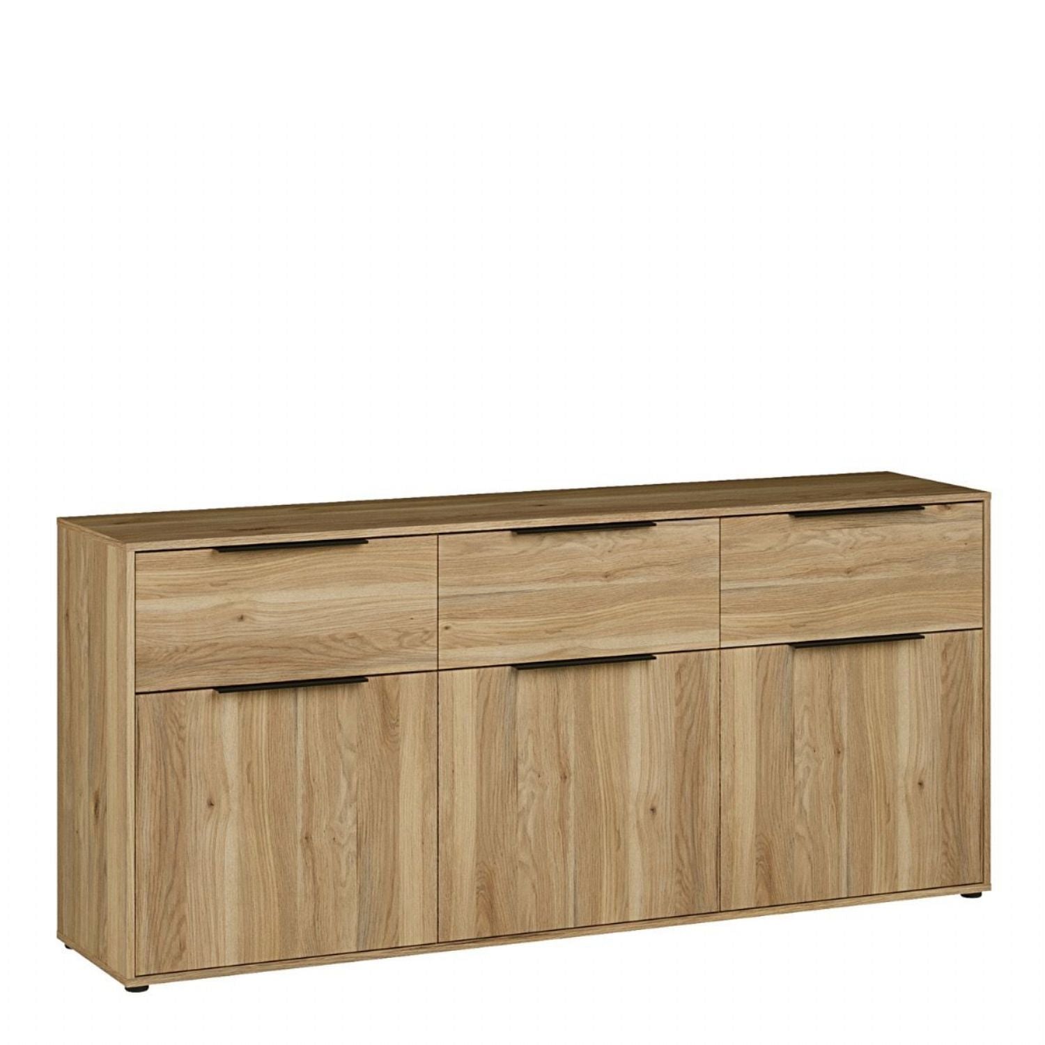 Orkney 3 Drawer Sideboard with 3 Doors in Mauvella Oak