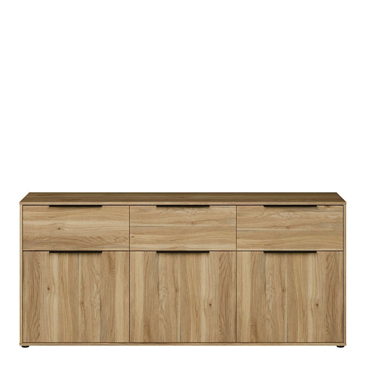 Orkney 3 Drawer Sideboard with 3 Doors in Mauvella Oak