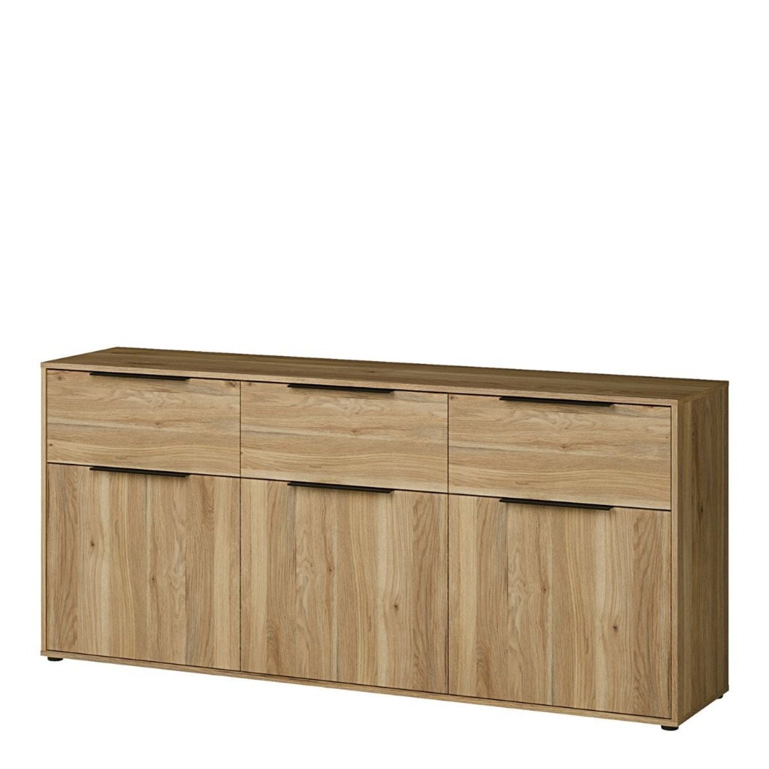 Orkney 3 Drawer Sideboard with 3 Doors in Mauvella Oak