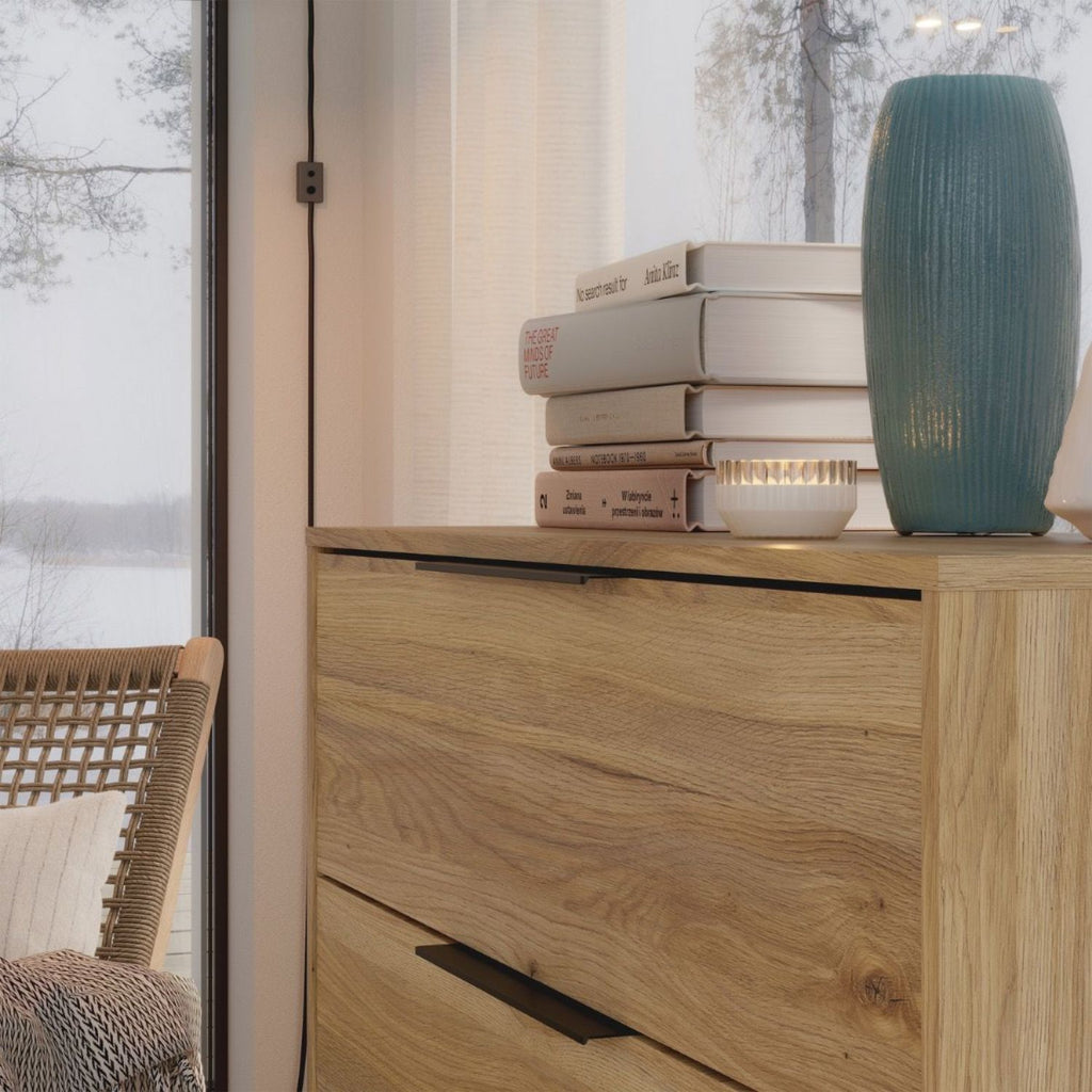 Orkney 3 Drawer Sideboard with 3 Doors in Mauvella Oak