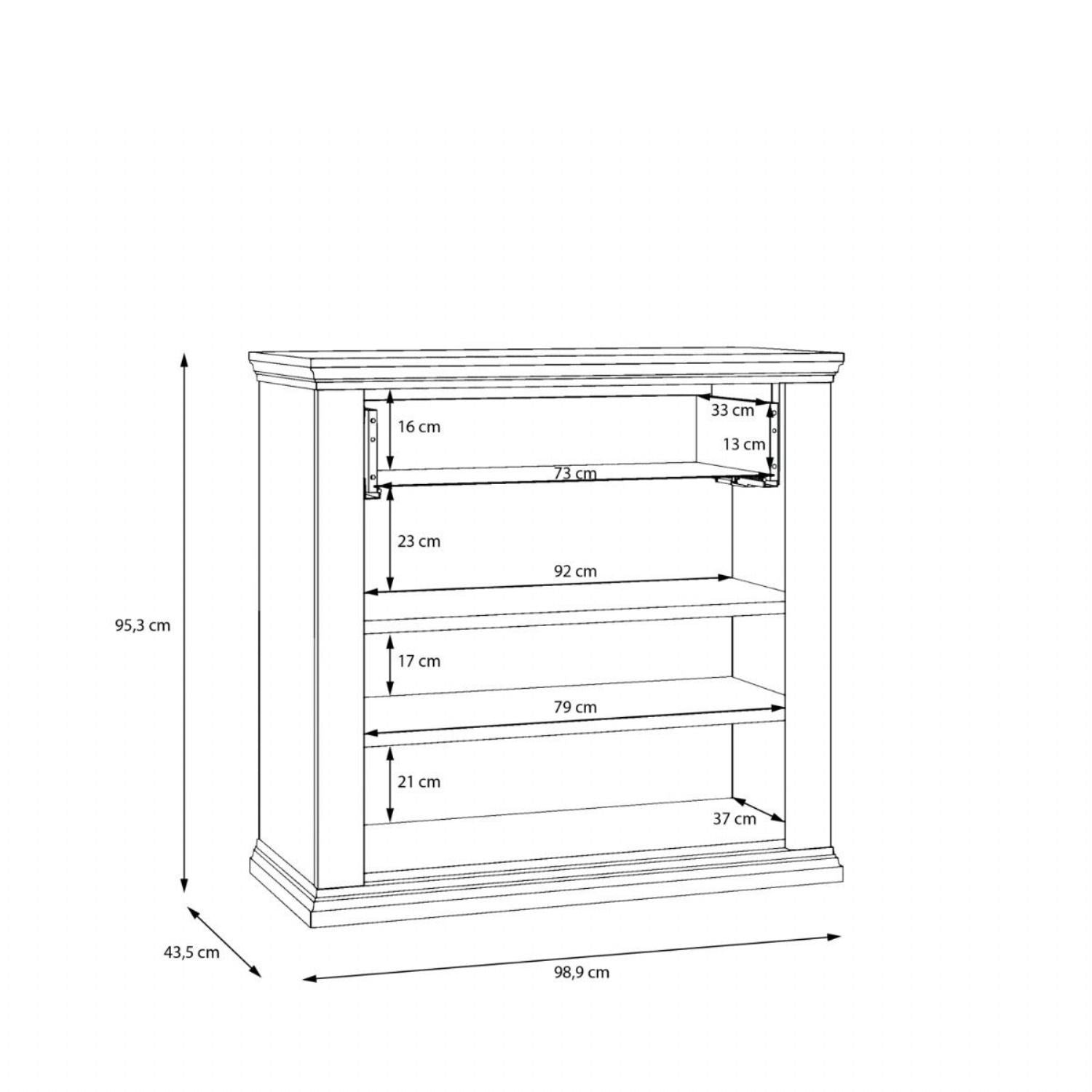 Pontypool 2 Door 1 Drawer Small Sideboard in White and Riva Oak