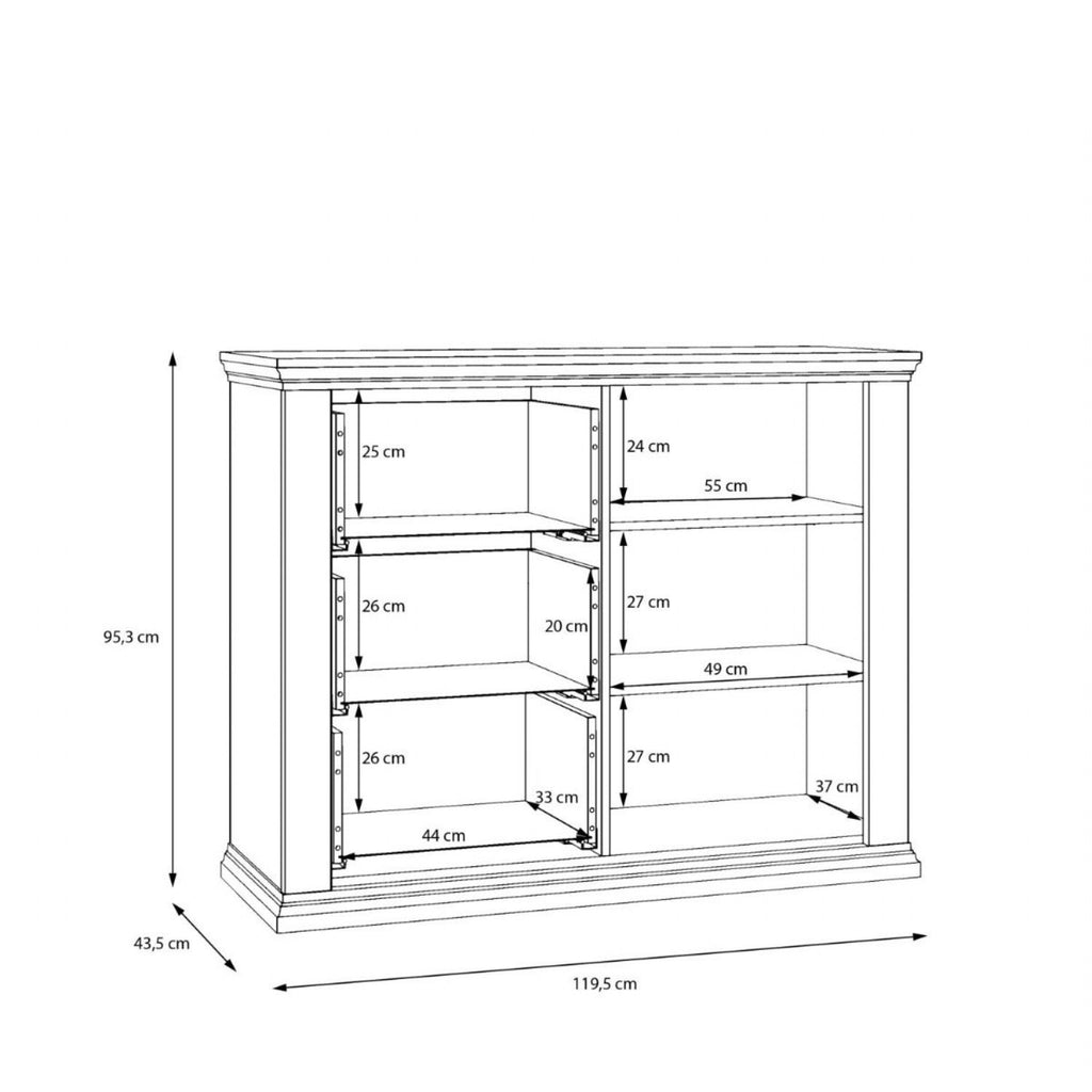 Pontypool 3 Drawer & 1 Door Sideboard in White and Riva Oak