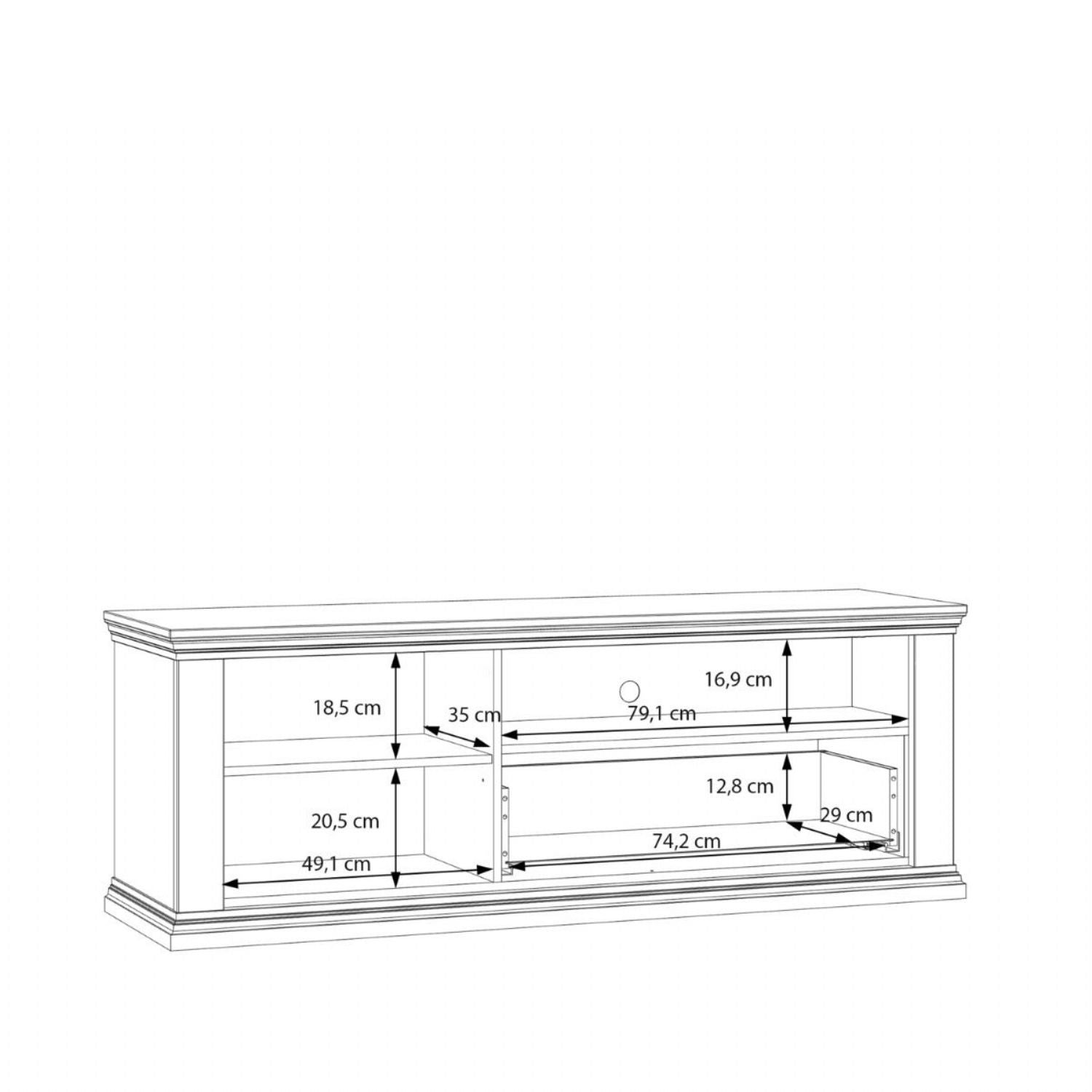 Pontypool TV Unit with Drawer & Open Shelf in Grey and Mauvella Oak