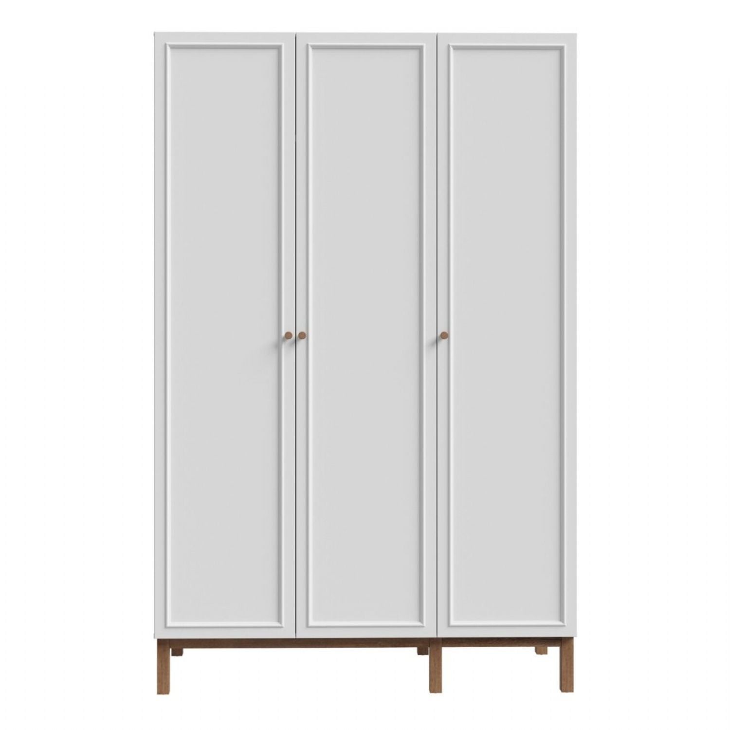Wensley 3 Door Wardrobe in Light Grey and Oak