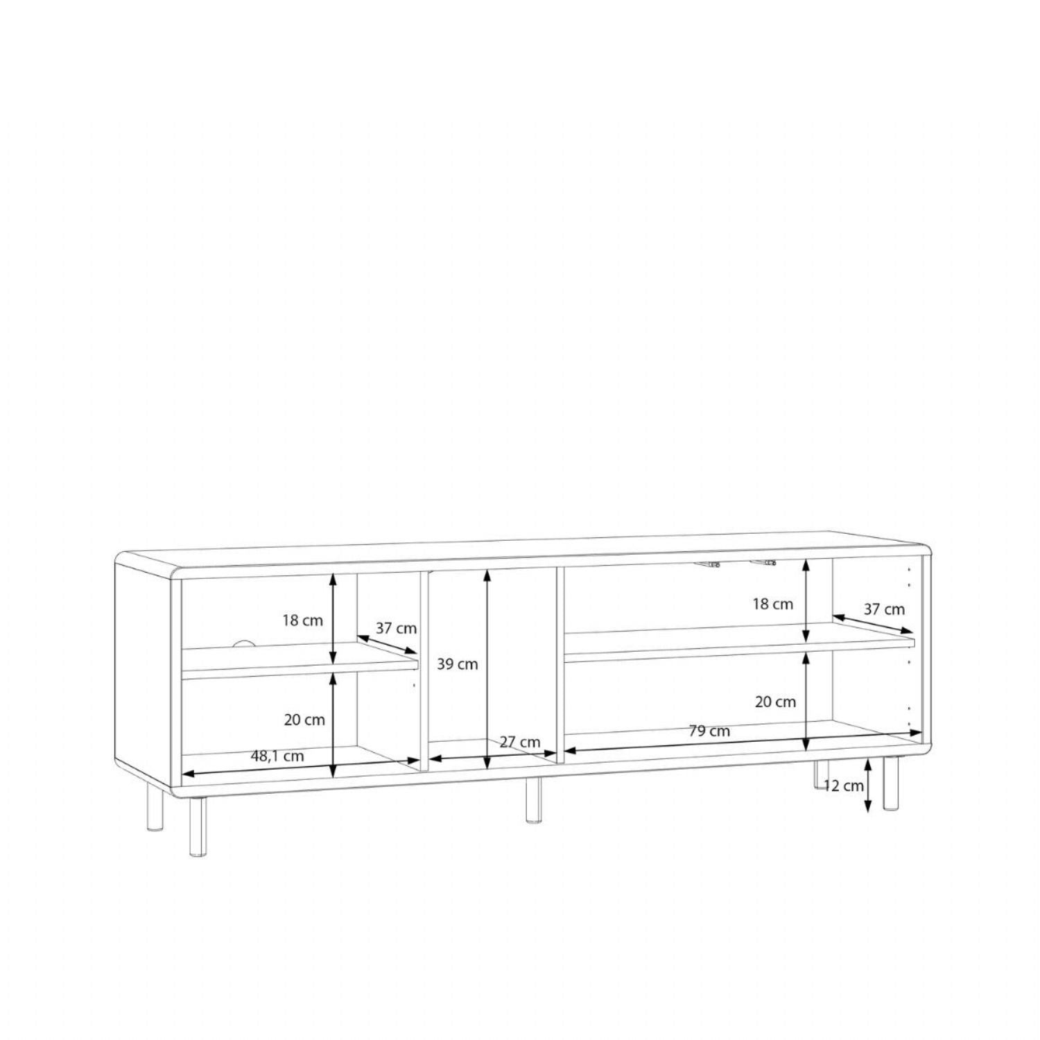 Playly TV Unit with Open Shelving and 2Door Storage in Sand
