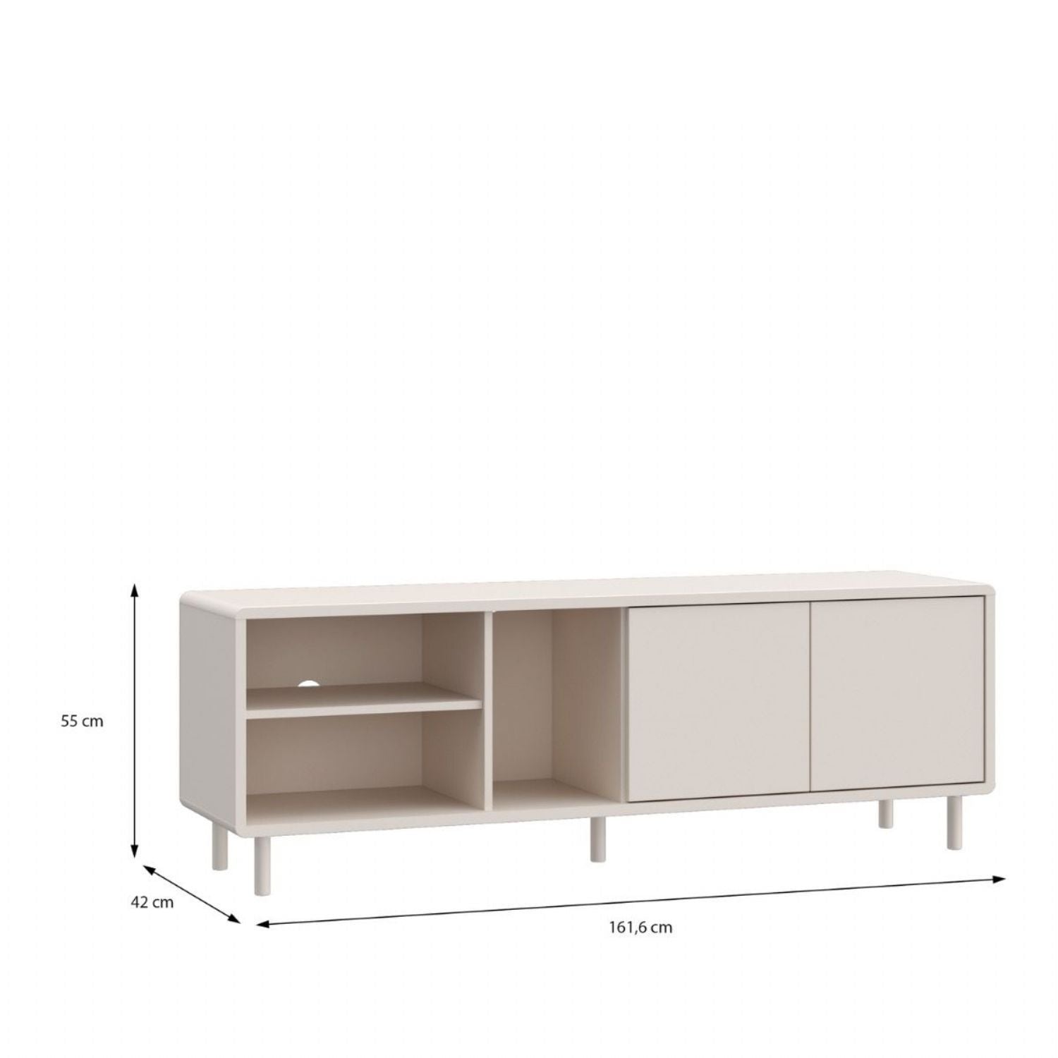 Playly TV Unit with Open Shelving and 2Door Storage in Sand