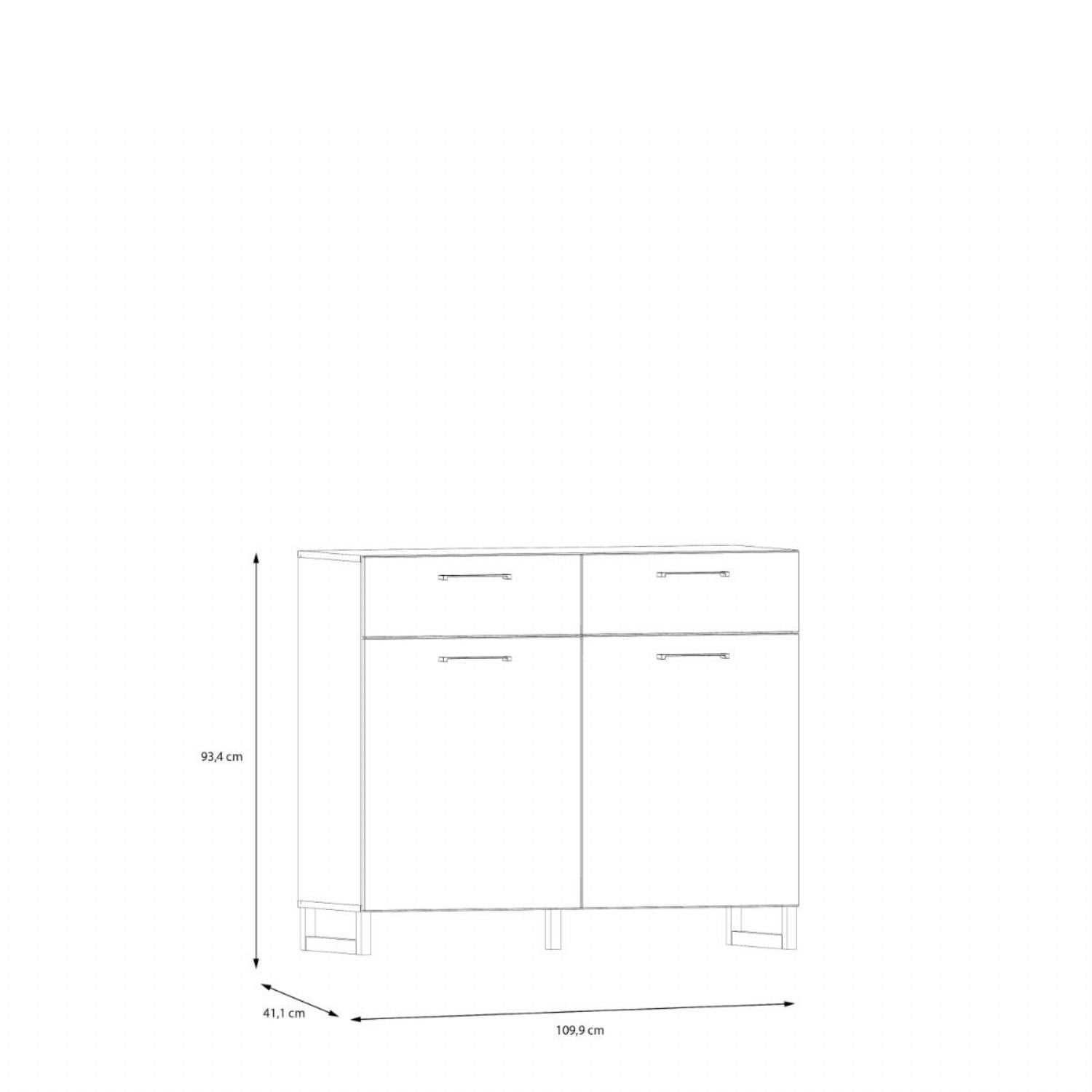 Sali 2 Door 2 Drawer Chest in Light Grey