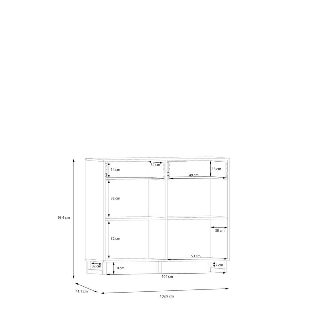 Sali 2 Door 2 Drawer Chest in Light Grey