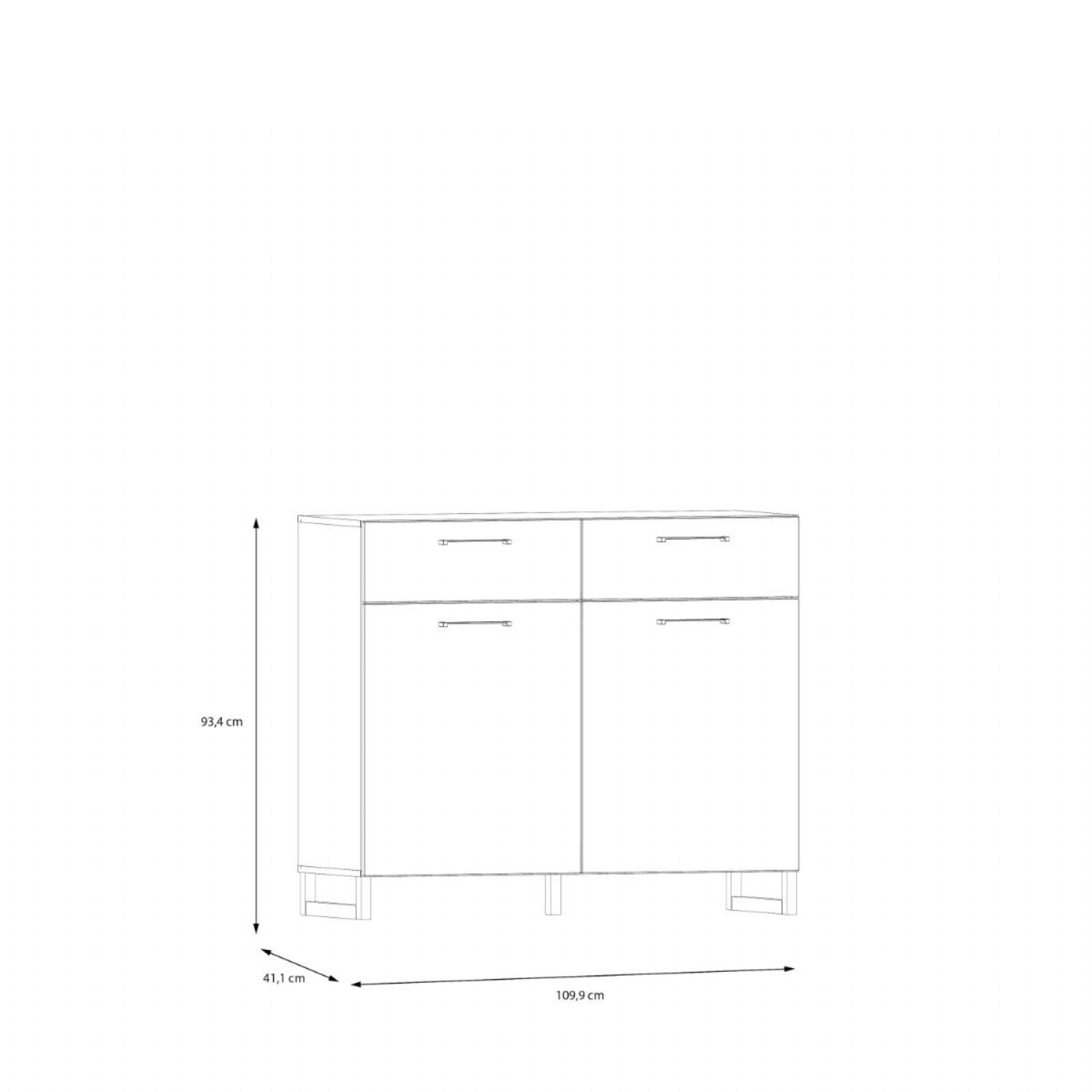 Sali 2 Door 2 Drawer Chest in Sage Green