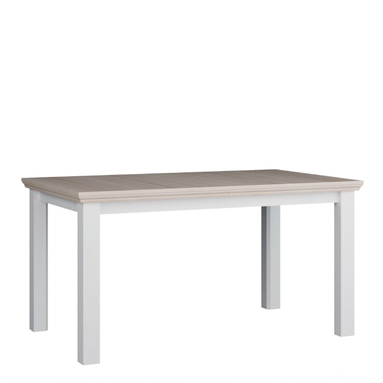 Pontypool Rectangular Dining Table 150x90cm in White and Riva Oak