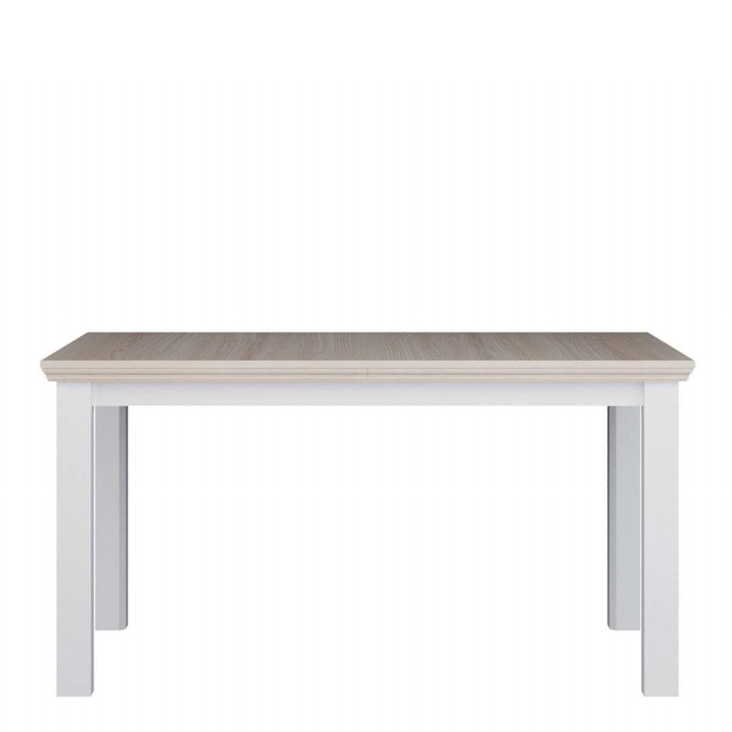 Pontypool Rectangular Dining Table 150x90cm in White and Riva Oak