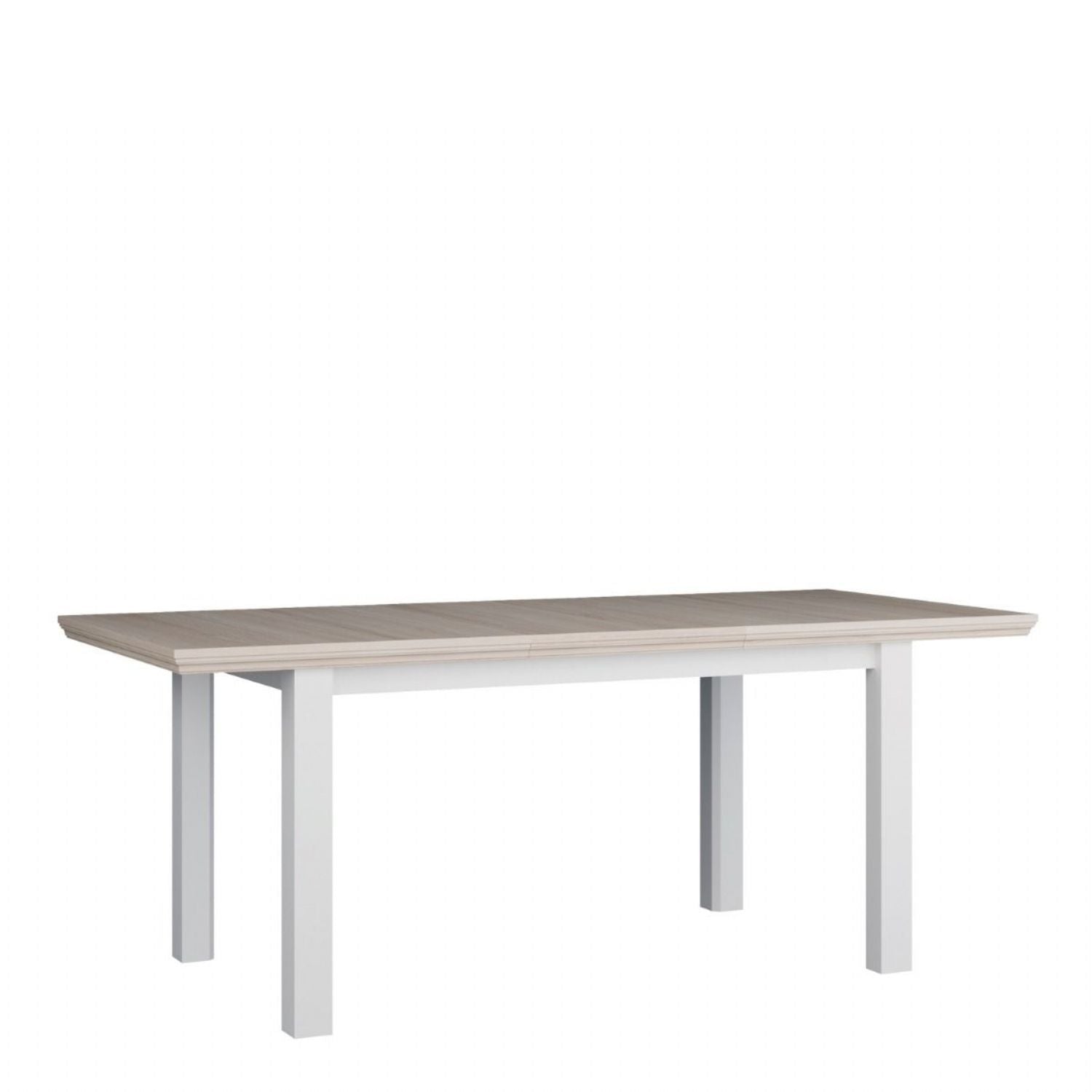 Pontypool Rectangular Dining Table 150x90cm in White and Riva Oak