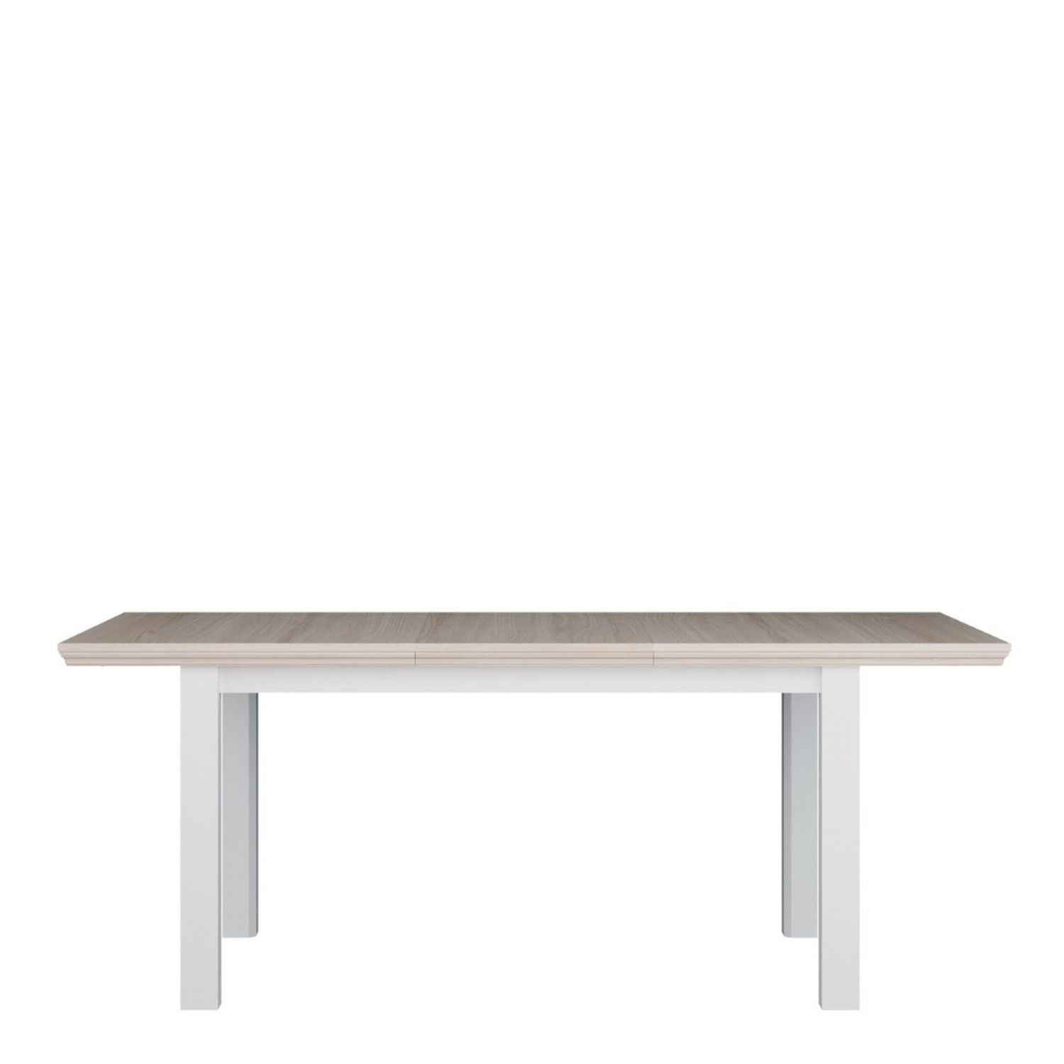 Pontypool Rectangular Dining Table 150x90cm in White and Riva Oak