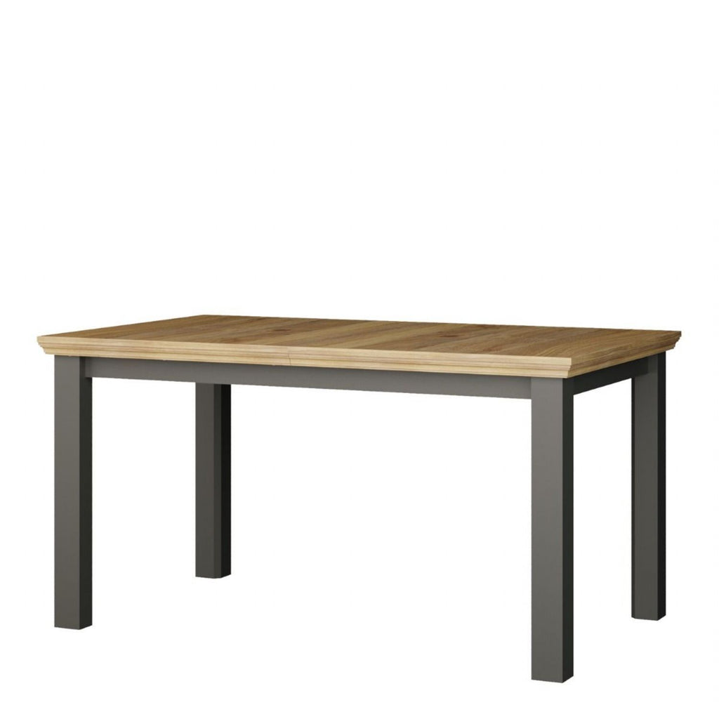 Pontypool Rectangular Dining Table 150x90cm in Wolfram Grey and Mauvella Oak