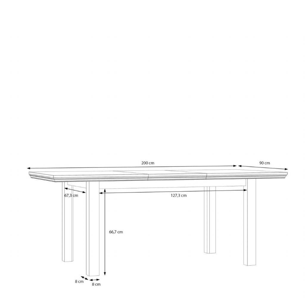 Pontypool Rectangular Dining Table 150x90cm in Wolfram Grey and Mauvella Oak