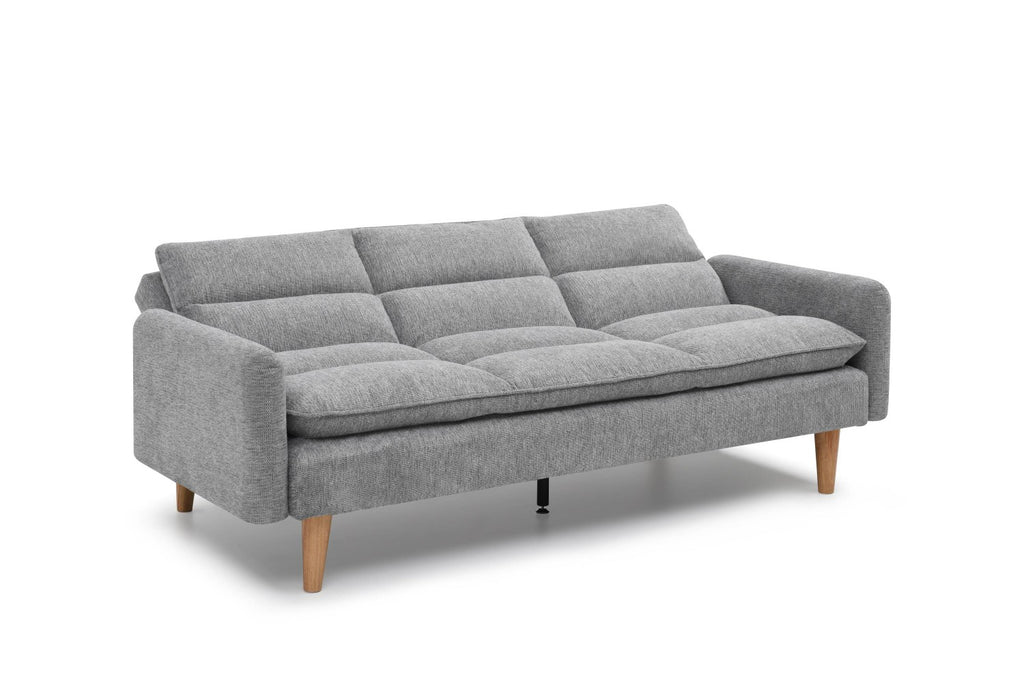 Cosy Rest Chenille Effect Light Grey 3 Seater Sofa Bed