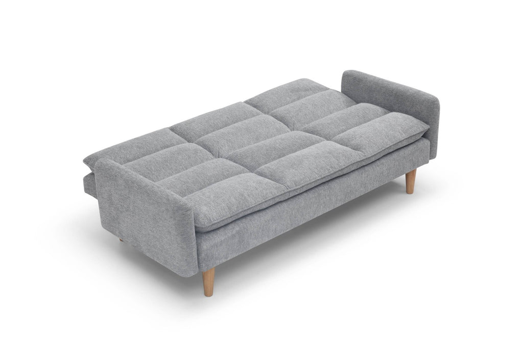Cosy Rest Chenille Effect Light Grey 3 Seater Sofa Bed