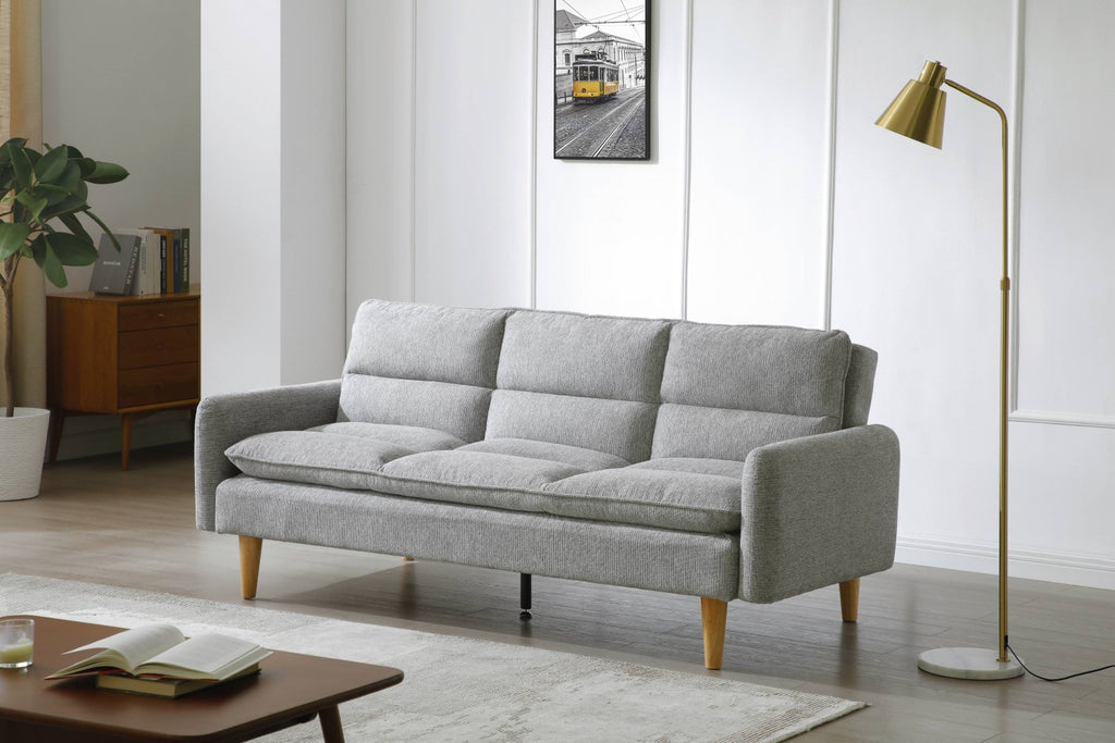 Cosy Rest Chenille Effect Light Grey 3 Seater Sofa Bed