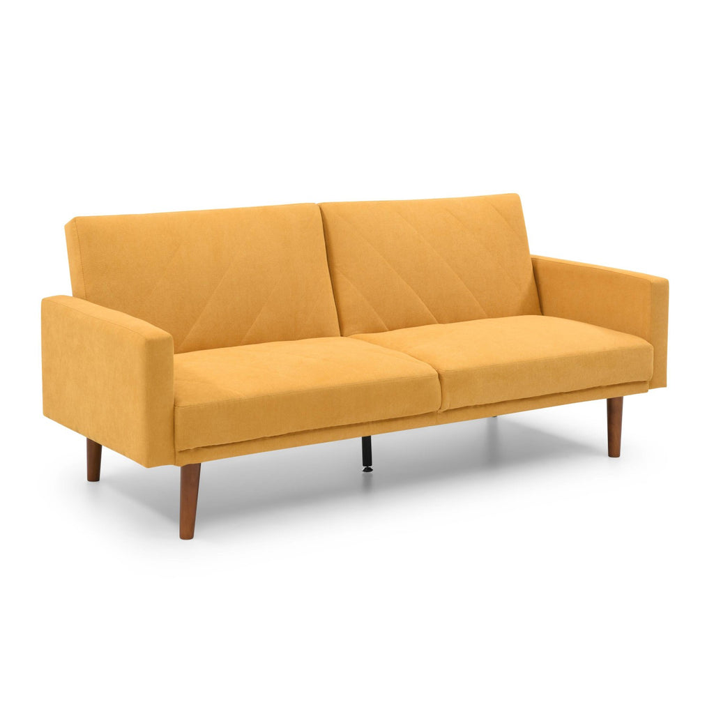 Relax Linen Effect Mustard 3 Seater Sofa Bed