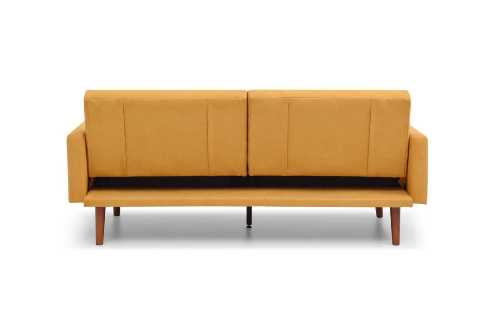Relax Linen Effect Mustard 3 Seater Sofa Bed