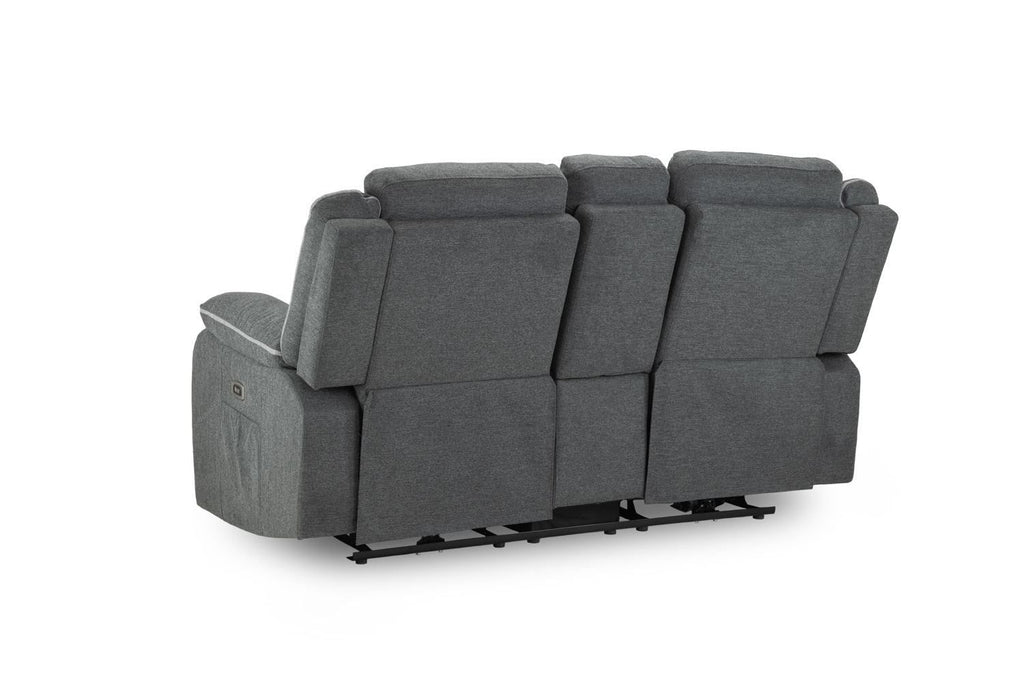 Graphite Fabric 2 Seater Electric Recliner Sofa