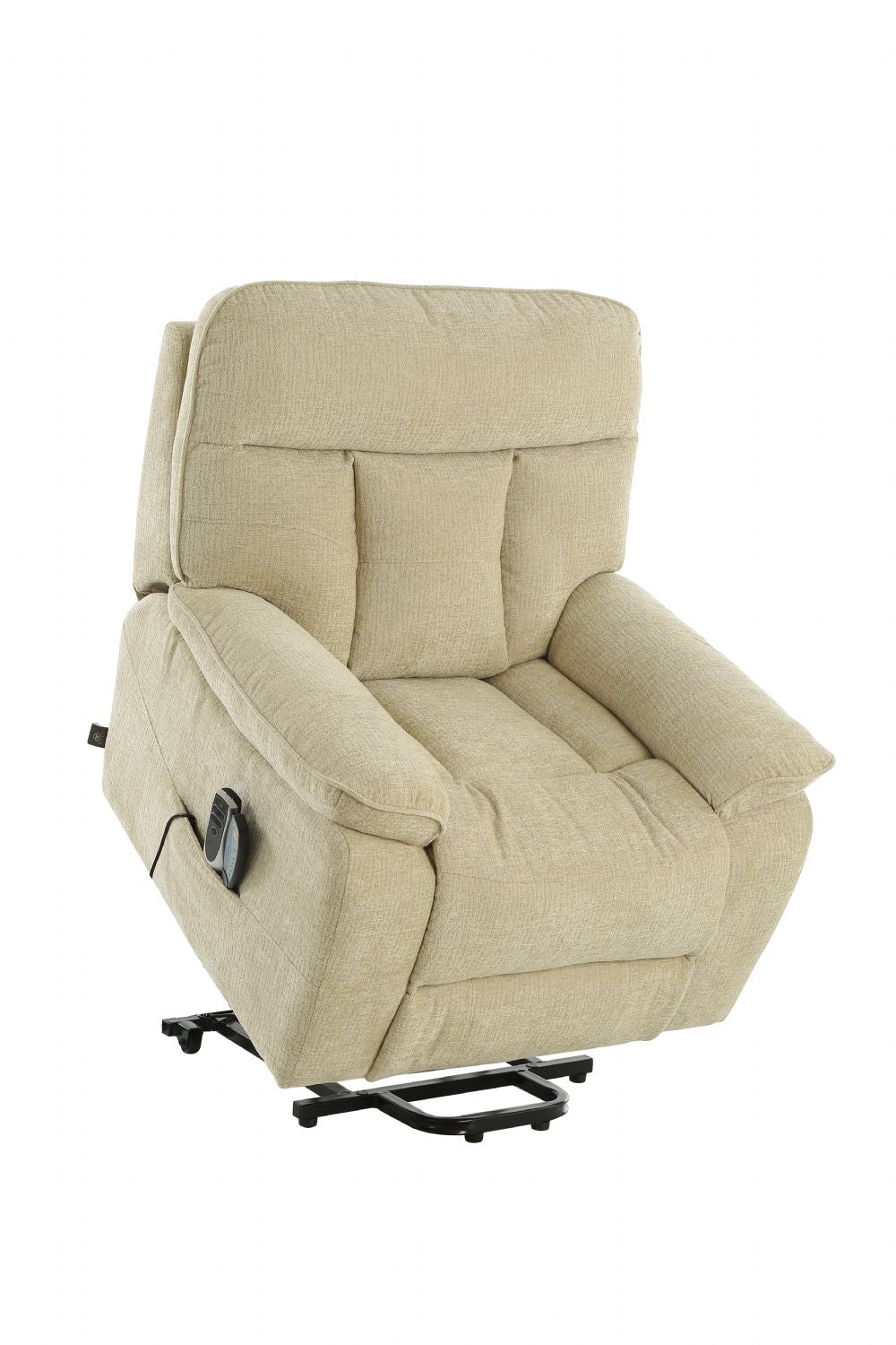 Beige Fabric Electric Rise and Recliner Massage Chair