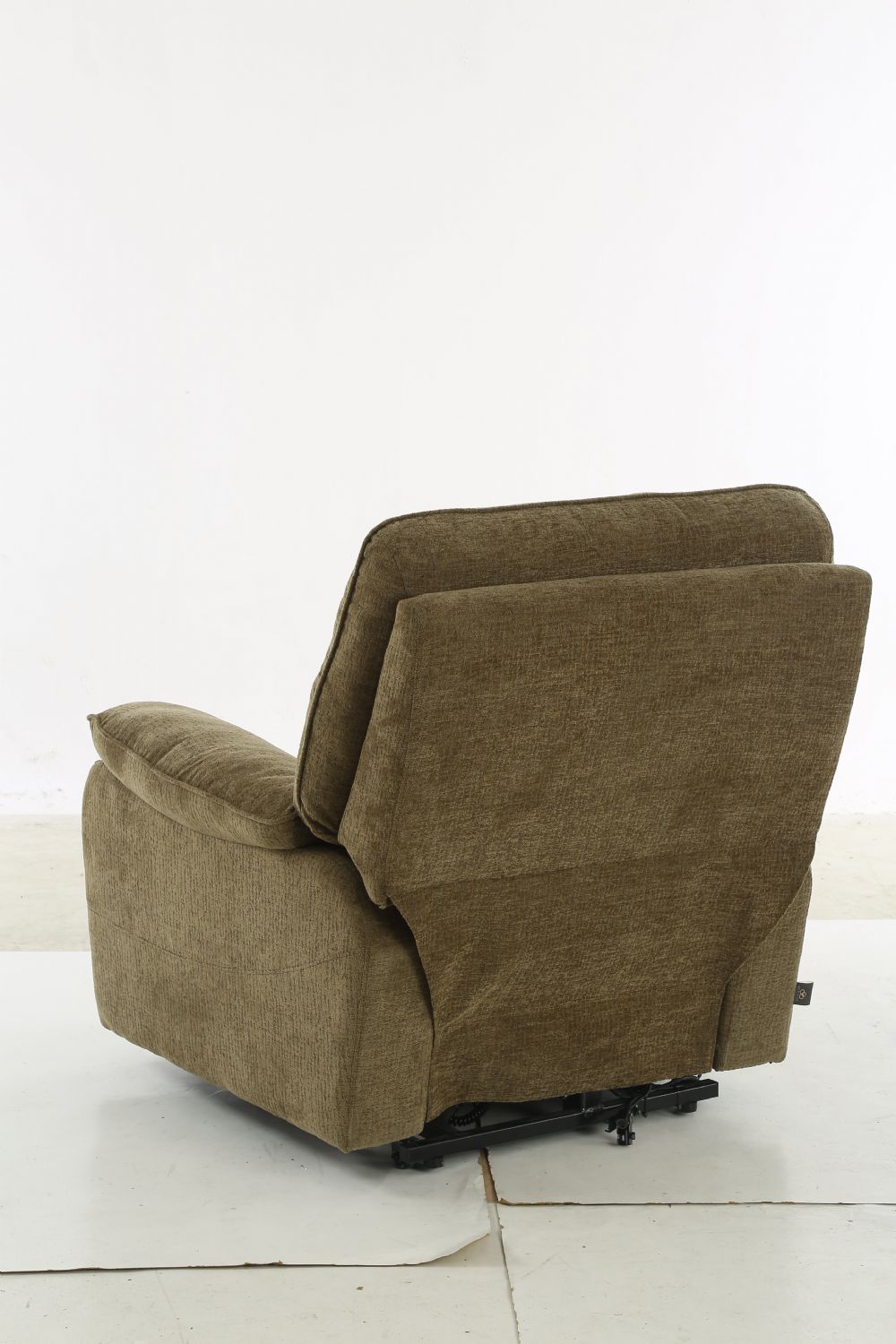 Brown Fabric Electric Rise and Recliner Massage Chair