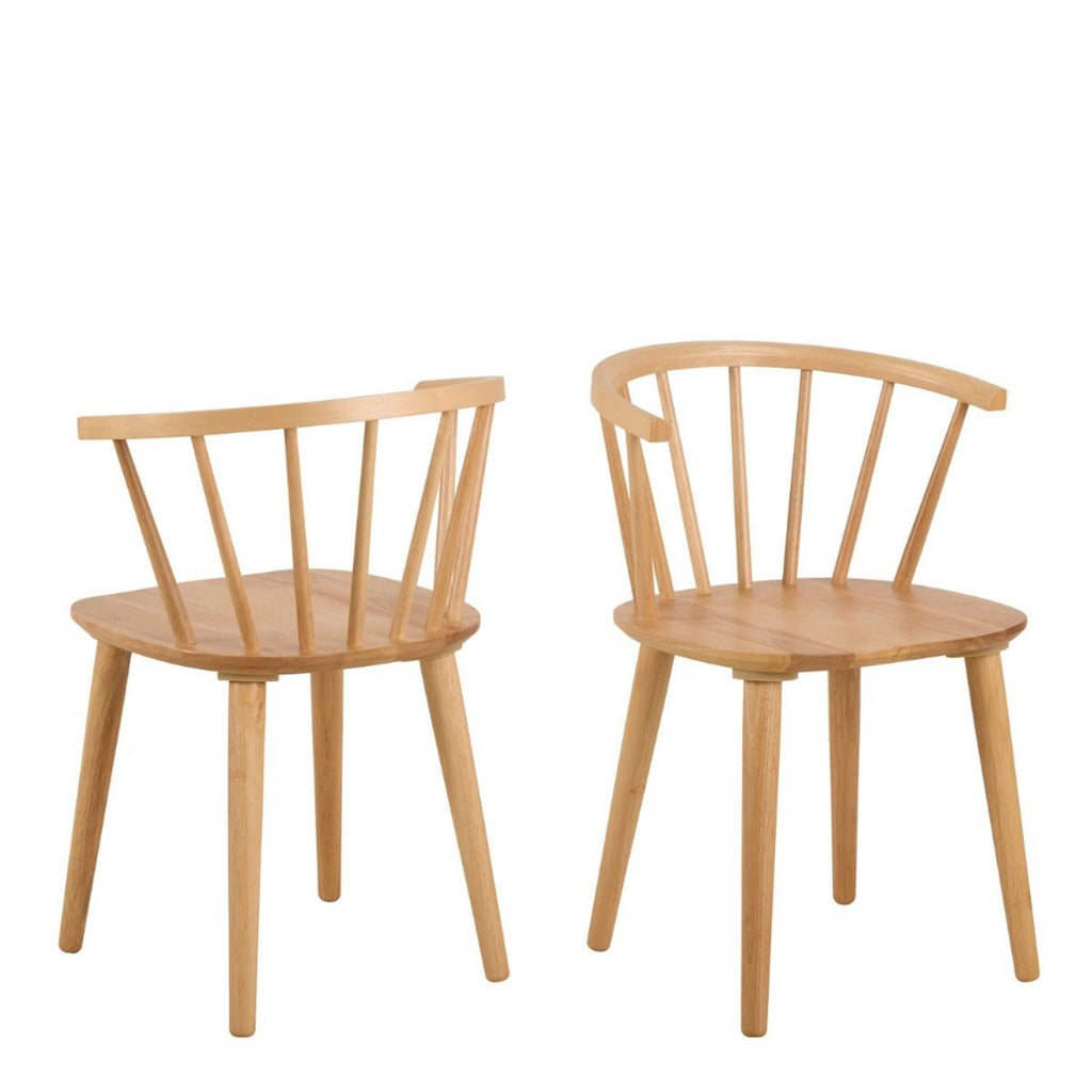 Nagano Round Dining Table in Oak includes 4 Ida Dining Chair in Oak