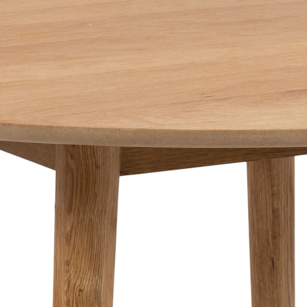 Nagano Round Dining Table in Oak includes 4 Femke Dining Chair in Olive Green
