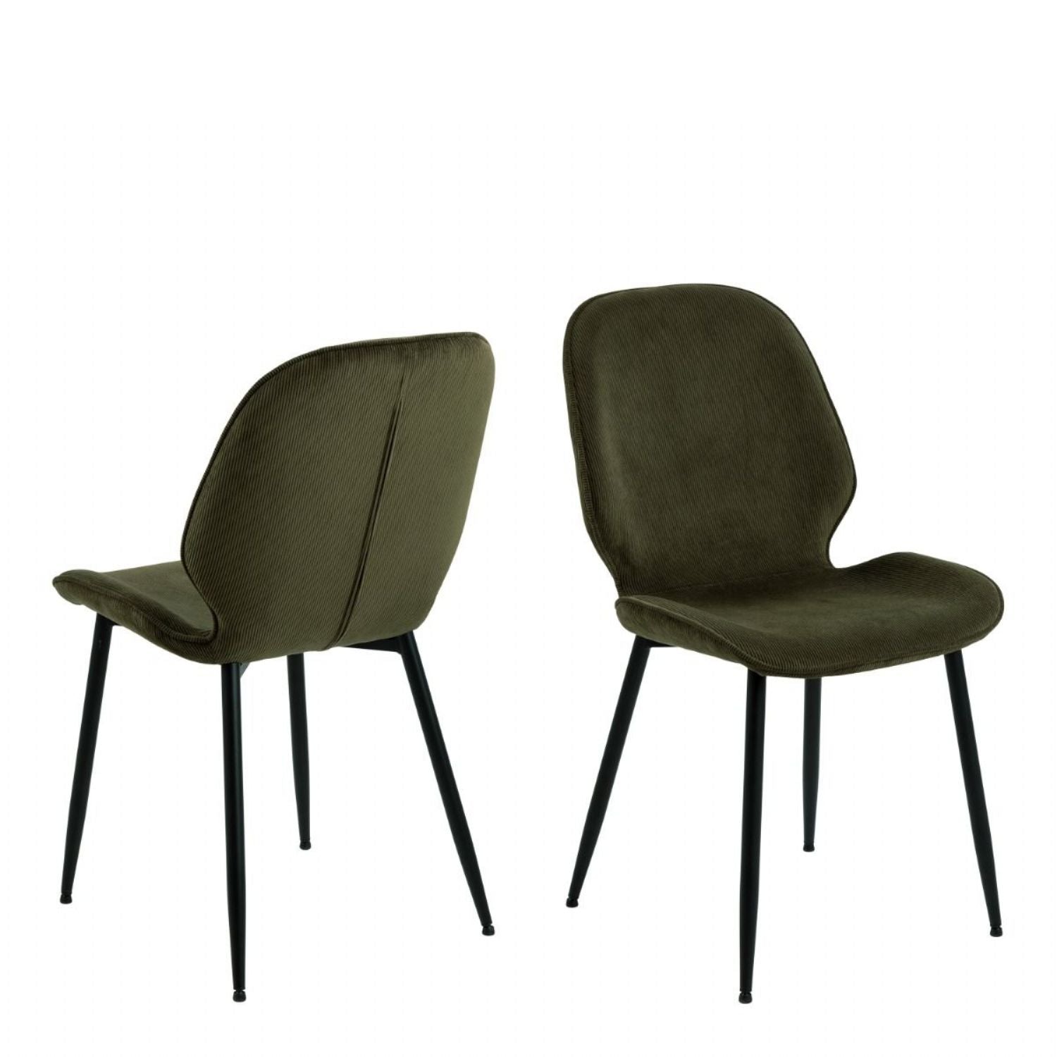 Nagano Round Dining Table in Oak includes 4 Femke Dining Chair in Olive Green