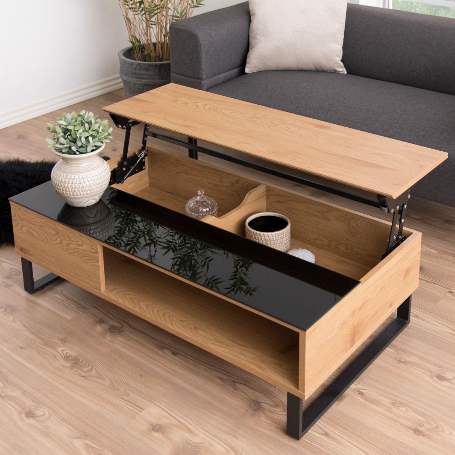 Azalea Coffee Table in Black And Oak