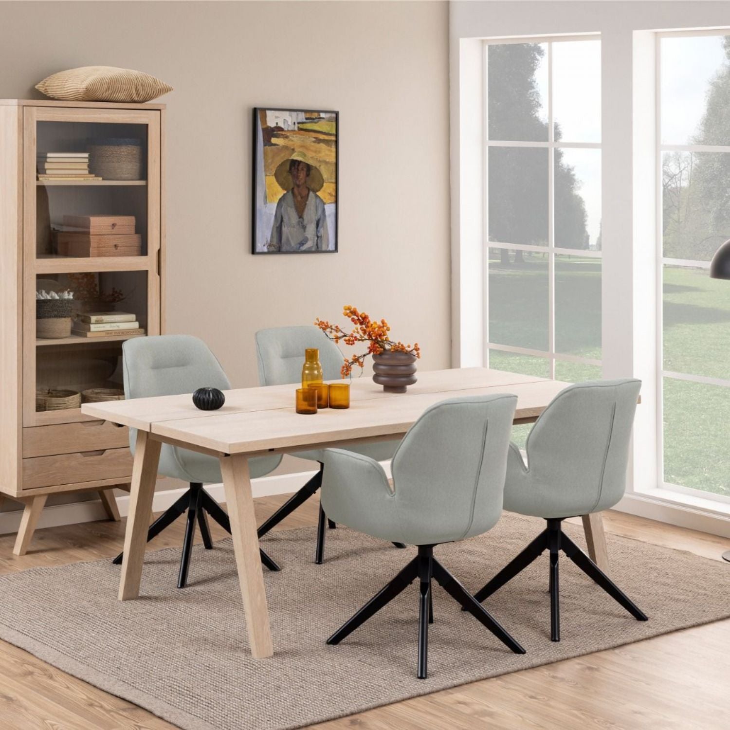 ALine Extendable Dining Table in White Oak 200 286 x 74.6 x 95cm