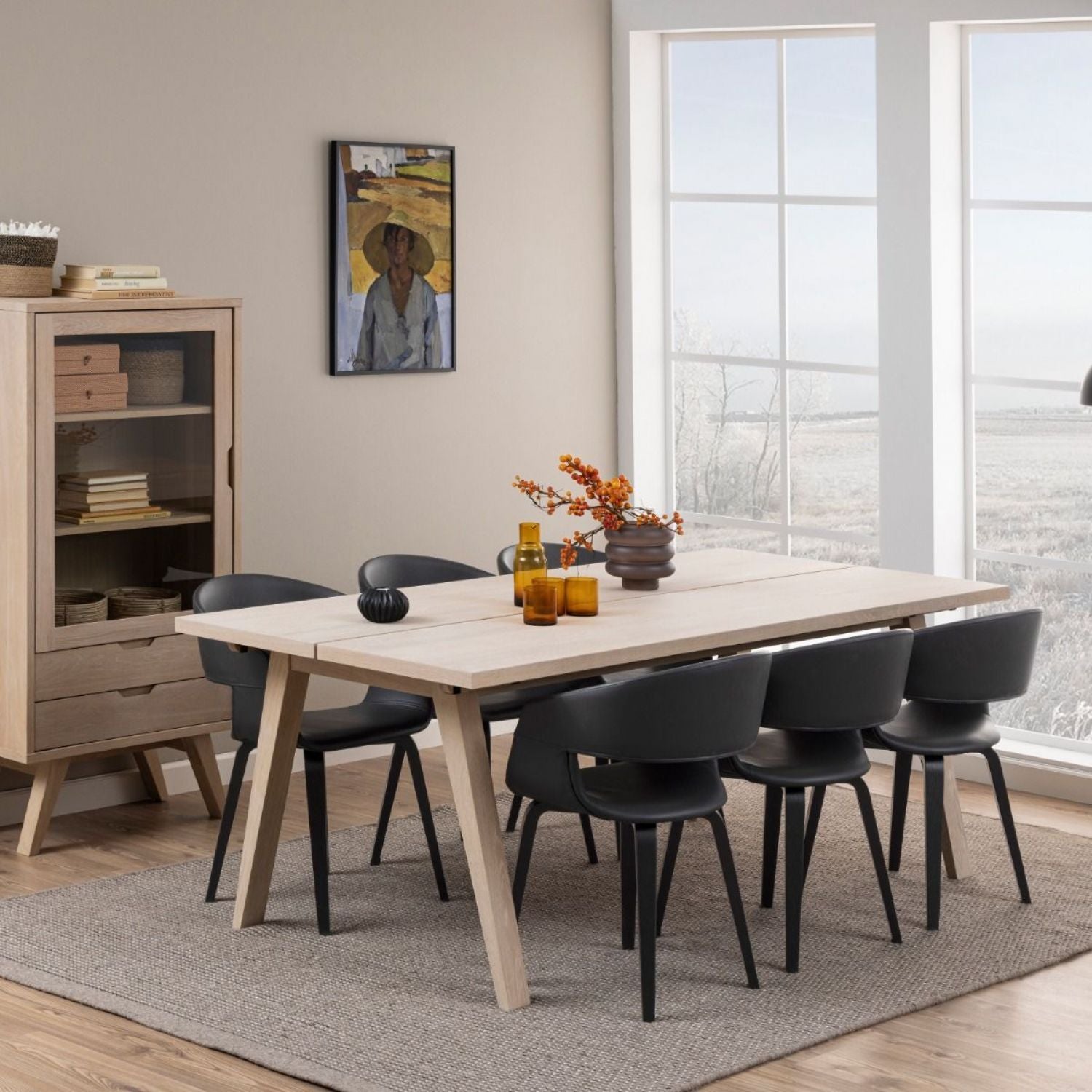 ALine Extendable Dining Table in White Oak 200 286 x 74.6 x 95cm