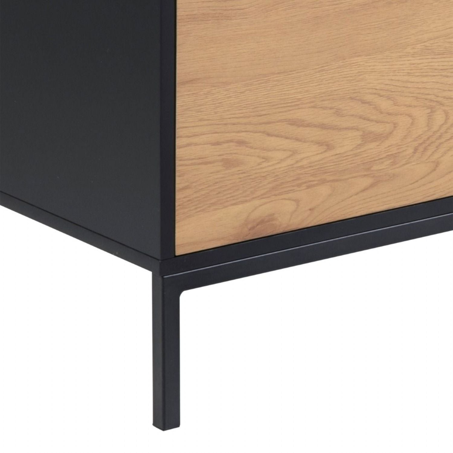 Seaford TV Unit 2 Doors 1 Drawer in Black And Oak