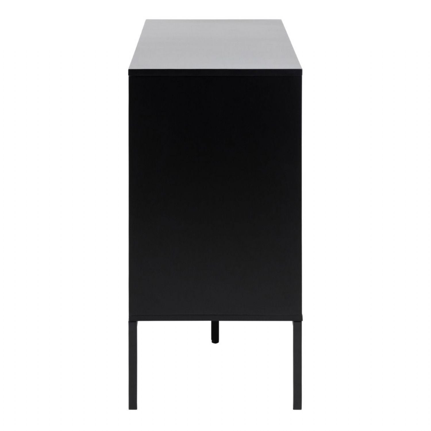 Seaford 1 Door 3 Drawer Small Sideboard in Black And Oak