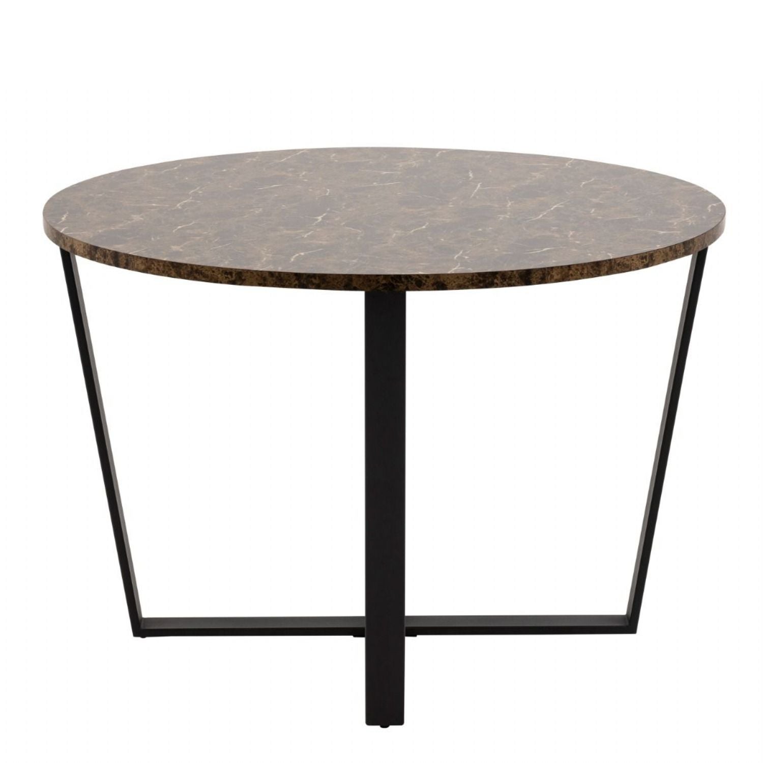 Amble Round Dining Table with Brown Marble Effect Top