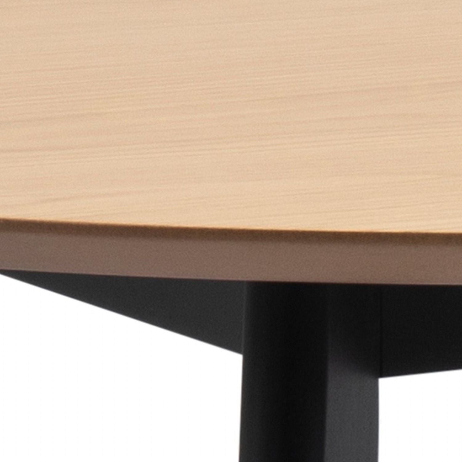 Roxby Round Dining Table in Oak & Black includes 4 Roxby Dining Chairs in Black and Oak