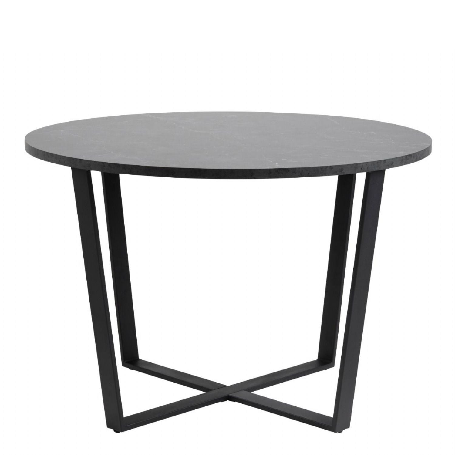 Amble Round Dining Table with Black Marble Effect Top