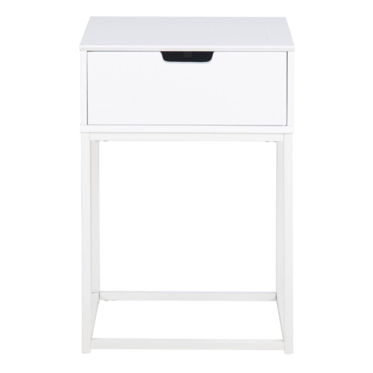 Mitra 1 Drawer Bedside Table in White
