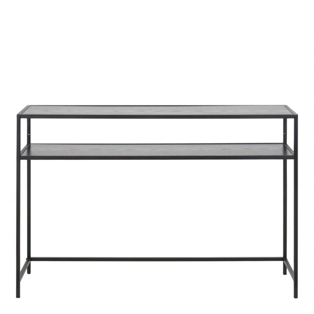 Seaford Black Metal Console Table With Black Top