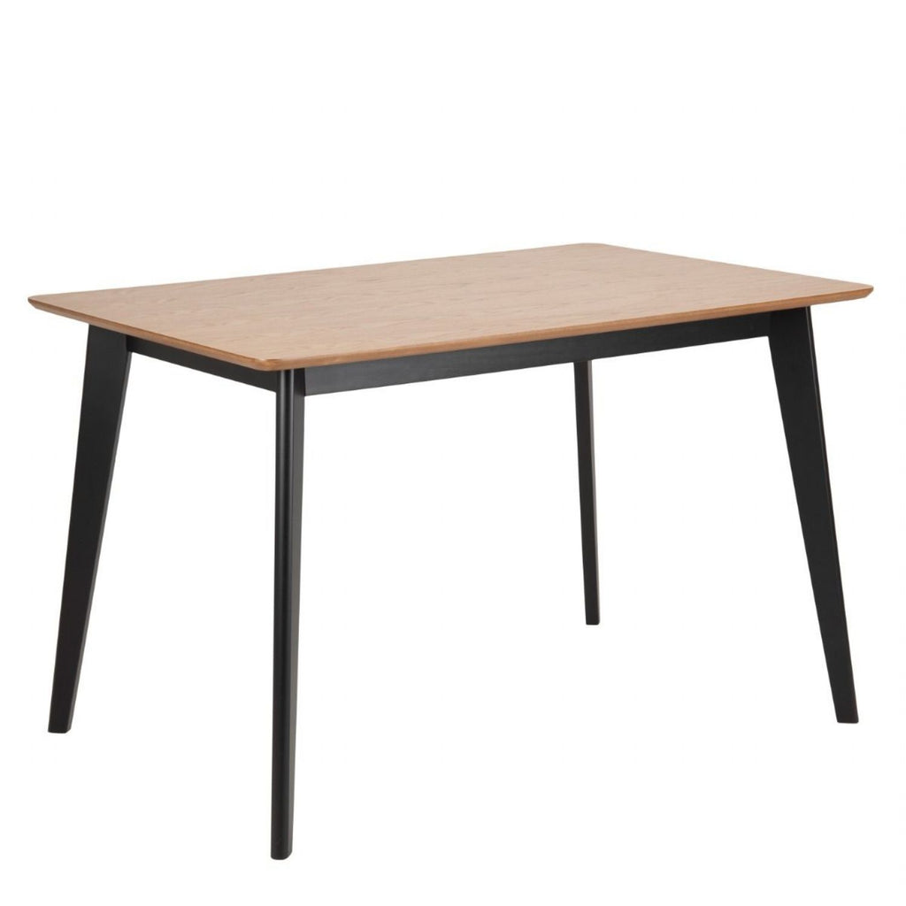 Roxby Dining Table in Oak & Black includes 4 Roxby Dining Chairs in Black and Oak