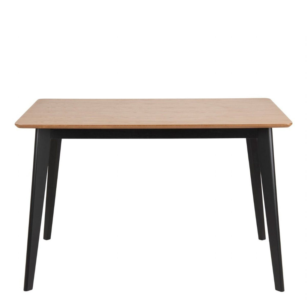 Roxby Dining Table in Oak & Black includes 4 Roxby Dining Chairs in Black and Oak